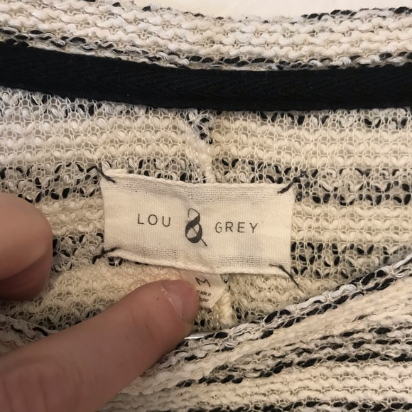Lou & Grey cotton poly striped knit sweater M - Picture 2 of 4